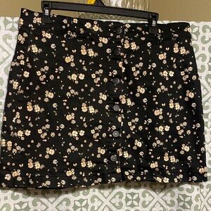 Celebrity Pink Black Floral Mini Skirt